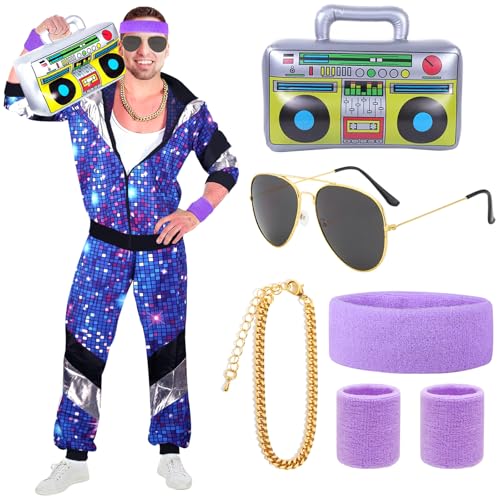 Costume de carnaval des années 80 vintage et vêtements disco
