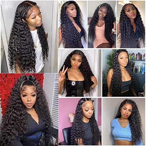 30Inch Full Lace Deep Wave Wigs Human Hair 13X6 Lace Front Wigs 180% Density Hd Lace Full Frontal Wigs Human Hair Deep Wave Lace Front Wig Human Hair Pre Plucked Curly Wig Human Hair For Black Women #TOP7