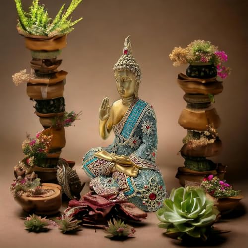 Estatua de Buda decorativa para meditación 9.7 pulgadas miniatura 5