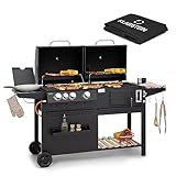 Klarstein Barbacoa de Gas con Grill, BBQ 4 Quemadores Gas 13500W y Parrilla de Acero Inoxidable, para Gas Propano y Butano, Incluye Termostato para Controlar Temperatura, Cocina Gas Portátil