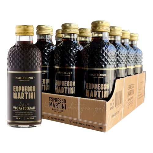 Espresso Martini Pre-Mixed and Ready to Drink Cocktails | Handcrafted & Organic |180 ml | 7.5% ABV | Pack of 12 (12-Pack, Espresso Martini)