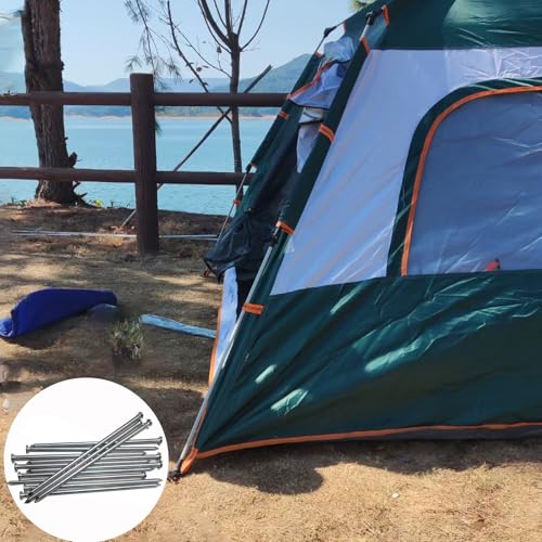 Metal Stakes, 10 Inch 35Pcs Galvanized Landscape Spikes,Garden Nails for Turf,Weed Barriers,Tent and More (35, Silver) - Image 6