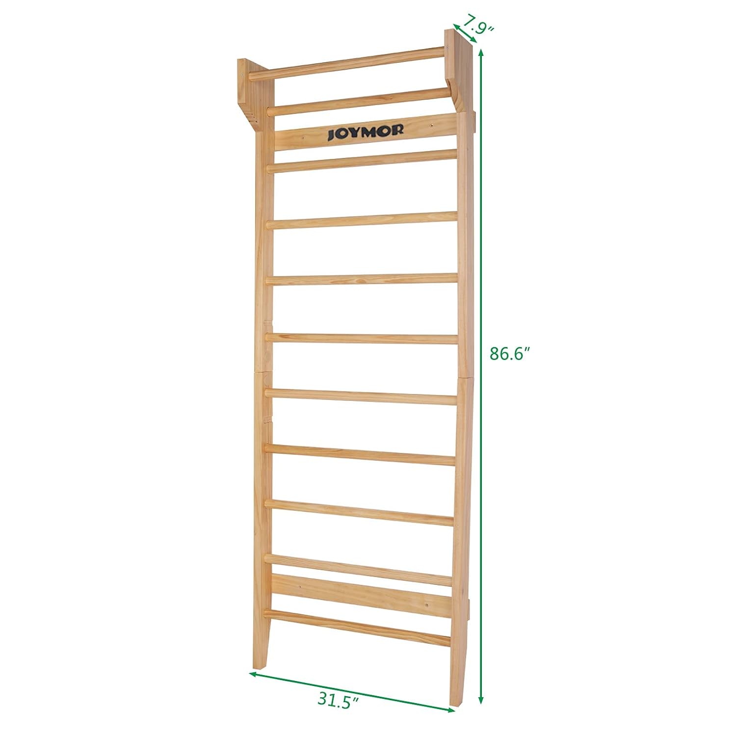 JOYMOR Gymnastics Wood Stall Bar, Multi-use Swedish Ladder- Wall Mounted Pull Up Bar-Physical Therapy for Stretching and Various Exercises,Indoor Home Gym Workout Yoga 8 JOYMOR Gymnastics Wood Stall Bar, Multi-use Swedish Ladder- Wall Mounted Pull Up Bar-Physical Therapy for Stretching and Various Exercises,Indoor Home Gym Workout Yoga - Image 6
