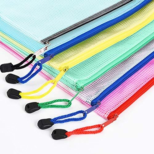Plastic Wallets A3 Folders Plastic Folders Plastic Document Bags Zipper Bag Zip Wallet, Pack of 12