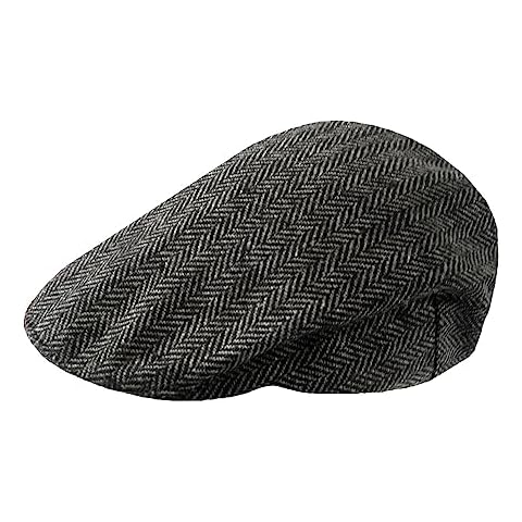 TOSKATOK Greyherringbone Tweed Flat Cap Cover