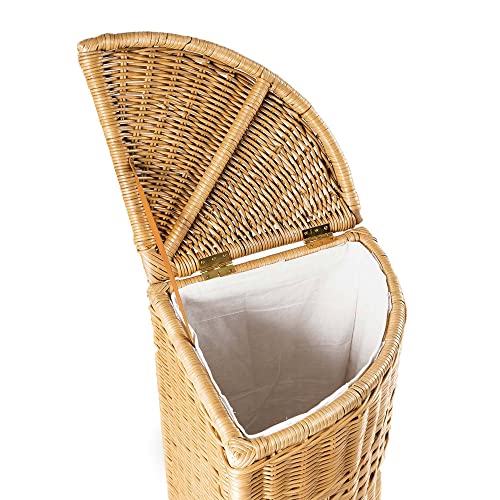The-Basket-Lady-Corner-Wicker-Laundry-Hamper-15-in-L-x-15-in-W-x-28-in-H-Sandstone The Basket Lady Corner Wicker Laundry Hamper 15 in L x 15 in W x 28 in H Sandstone