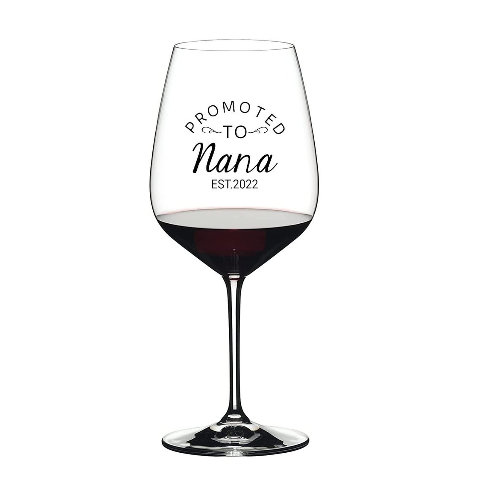 Juego de 2 copas de vino tinto promocionadas a nana, gran regalo para boda, aniversario, Navidad, cumpleaños, copas de 17 onzas