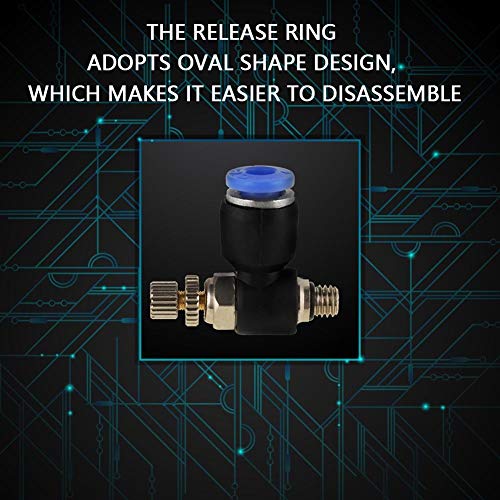 Conector rápido neumático con regulador de velocidad SL4-M5 para controlar aire 4