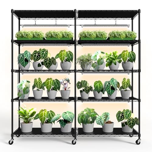 Bstrip 5-Tier Plant Shelf with Grow Lights (8 Pack)