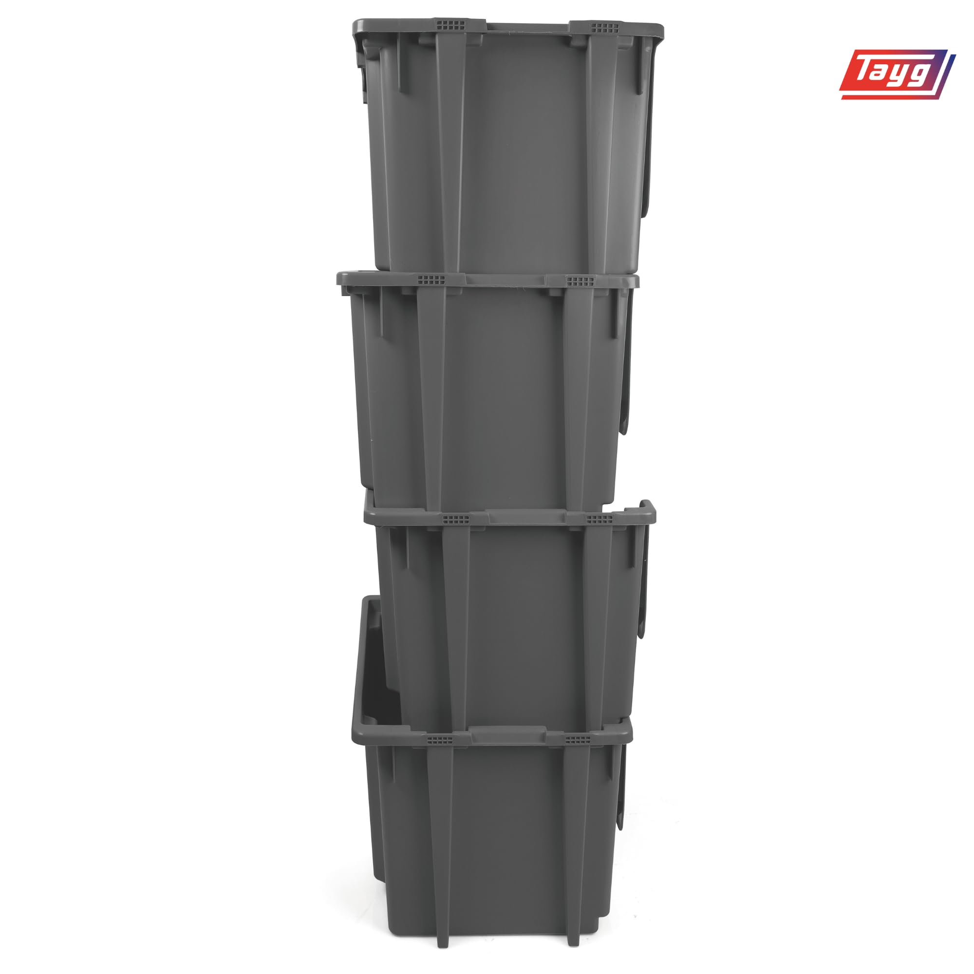 Tayg Pack 4 Cajoneras De Plástico 50 Litros - Organizador Para Armario, Almacenaje, Interior, Dormitorio, Lavadero Y Ropa, 39,5 X 50 X 32 Cm
