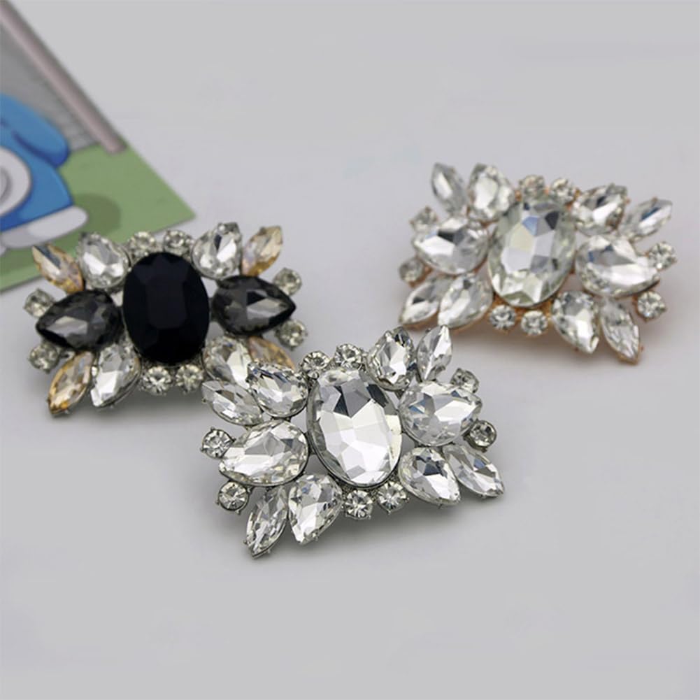 1 Pair Rhinestone Crystal Shoe Clips Wedding Party Prom Shoe Clips Buckles Decorations Elegant Women Heels Charms Beaded for Craft Jewelry Lady Heels Clothing Bags Hats Dress Decor — view 7