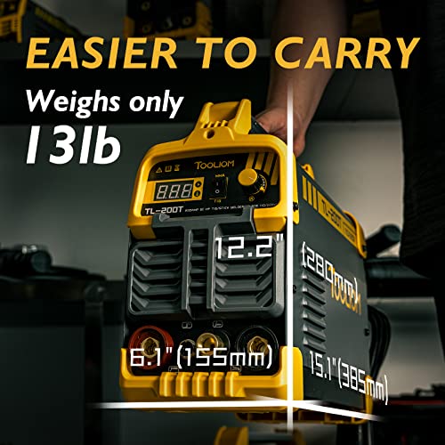Image of TOOLIOM 200A TIG Welder High Frequency TIG 110V /220V Dual Voltage TIG /Stick /Arc 2 in 1 IGBT Digital Inverter Welder TIG Welding Machine | TIG & Stick Welding, HF Non-Contact TIG Start, design for shop or field work, Built-In Protection Functions