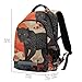 FOLIOSA Leopard Japanese Style Kid's Backpack for Boys Girls, Student Schoolbag Book Bag for Travel Hiking with Padded Strap & Back Panel Large Capacity 11.6×4.9×16.7 Inch