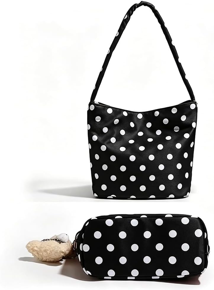 OULIGET Polka Dot Small Shoulder Bag, Stylish Tote Bag Hobo Handbags for Women,Underarm Purse with Magnetic Snap