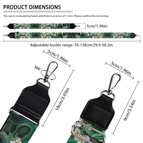 Image of Coldinair Teal Marble Print Purse Straps Replacement Flower Crossbody Bag Strap Wide Shoulder Strap Replacement Guitar Strap Purse