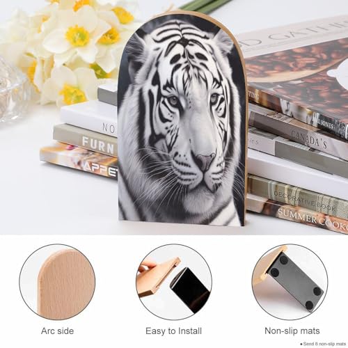 Sujetalibros de tigre blanco universal para evitar caídas de libros pesados 5
