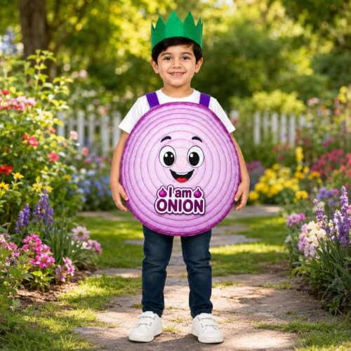 Image of Raj Costume Kids Fruit & Vegetable Fancy Dress Costume | Soft Felt Fruit and Vegetable Cutout Costume for Boys & Girls | School Annual Function
