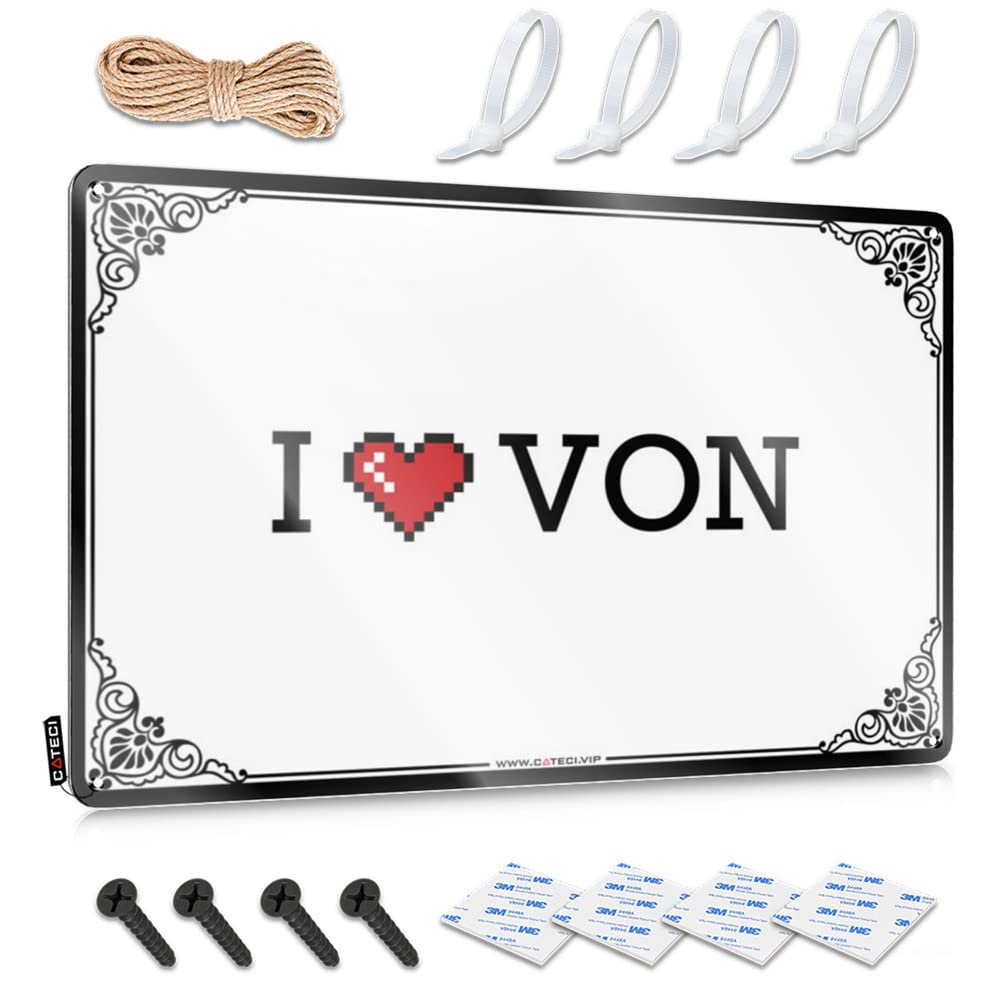 Fzfn Colour Indie, Plaque Tailgating Fun I Love Von | Rustic Classy Wall Art(30X40cm)
