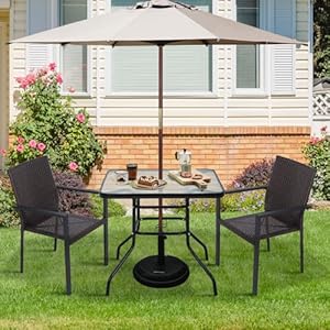 Outdoordiningtable316squarebistrotablewithumbrellaholetemperedglassmetalpatiotableforoutsideindoorpoach Urban Country Home Decor Outdoor dining table 316 square bistro table with umbrella hole tempered glass metal patio table for outsideindoorpoach urban country home decor