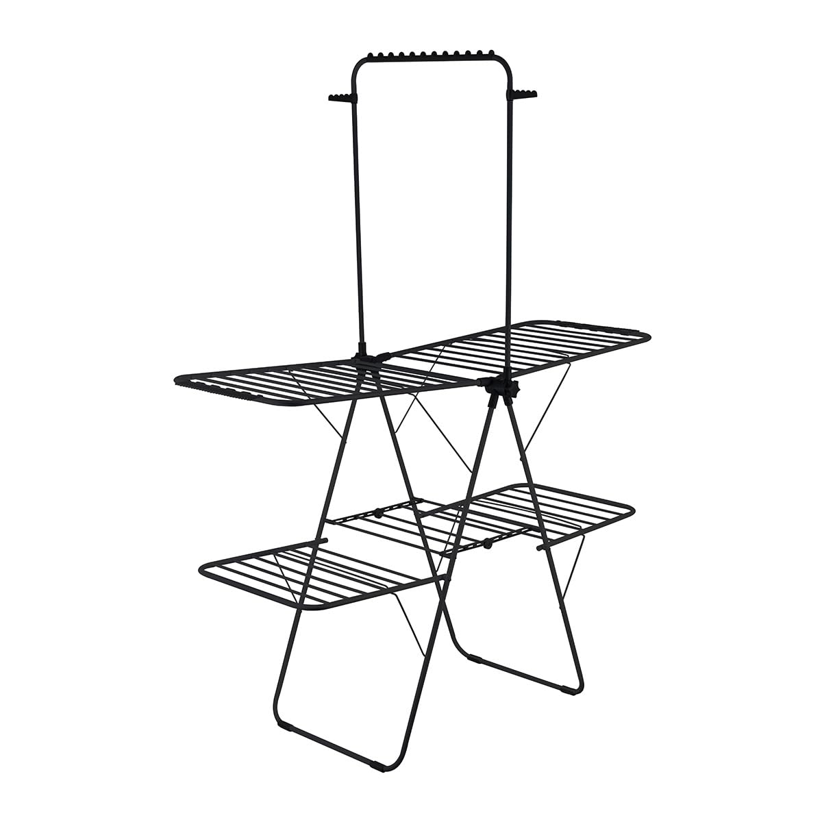 Amig - Vertical Clothes Airer Mod. Aeria TowerPro - Steel and Polypropylene - Foldable Clothes Dryer - Easy to Set Up and Fold - 29 m Drying Space - Size 160x68x205 cm - Colour Black