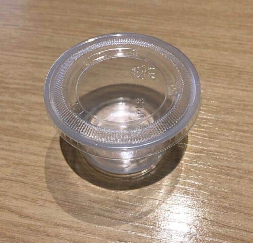4 oz 50pk Plastic Sauce Cup & Flat lid Disposable | for Ice Cream, Dessert, Cupcake, Chocolate, Jelly, Snacks, Frozen and Yogurt |Useful for ice Cream Shop and Fast Food Restaurant | Transparent