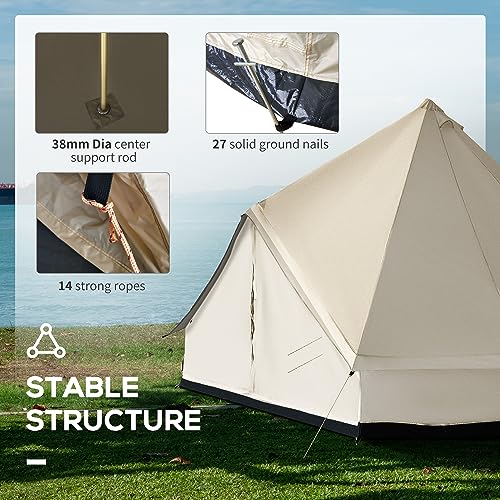 Carpa Yurt para 10 personas estilo mongol beige miniatura 5