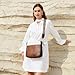 BOSTANTEN Crossbody Bags for Women Trendy Vegan Leather Hobo Purses Shoulder Handbags With Wide Shoulder Strap Brown White with Black