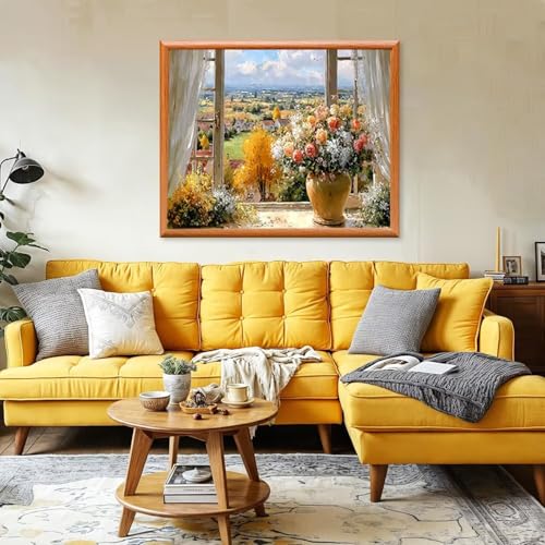 Pintura por números cuadros DIY para decorar el salón con un lienzo floral de 50x70cm 2