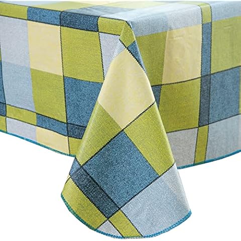 LIBERECOO Vinyl Tablecloth with Flannel Backing, Picnic Table Cover Flannel Backed Plastic Table Cloth Rectangle Table for Indoor & Outdoor (Scottish Checkered, 60 x 102 Inch) Cover