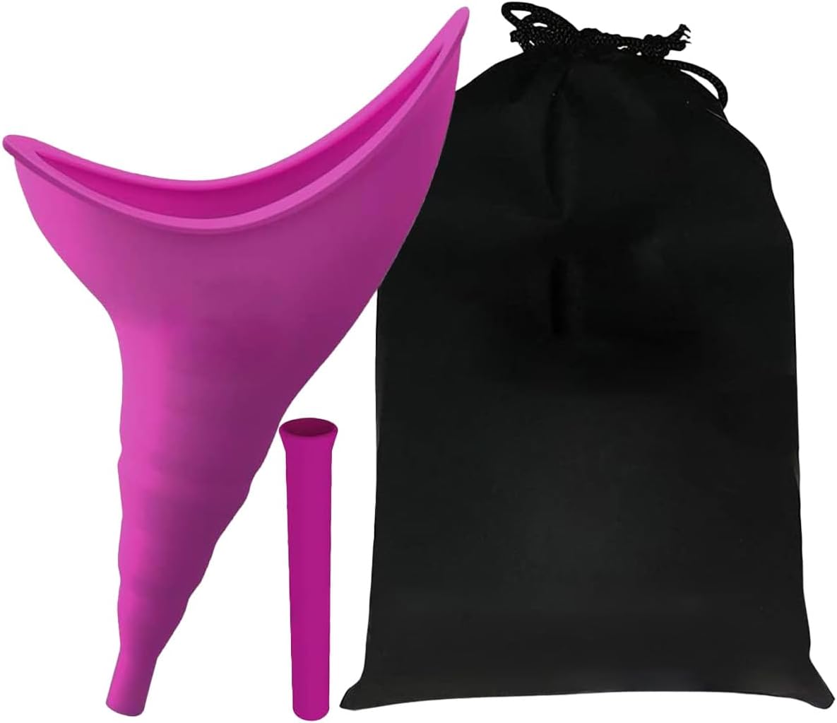 Female Urinal, Female Urinal with Silicone Funnel, Portable for Standing Female, Reusable Urinal for Female Toilet, for Outdoor, Activities, Camping, Travel