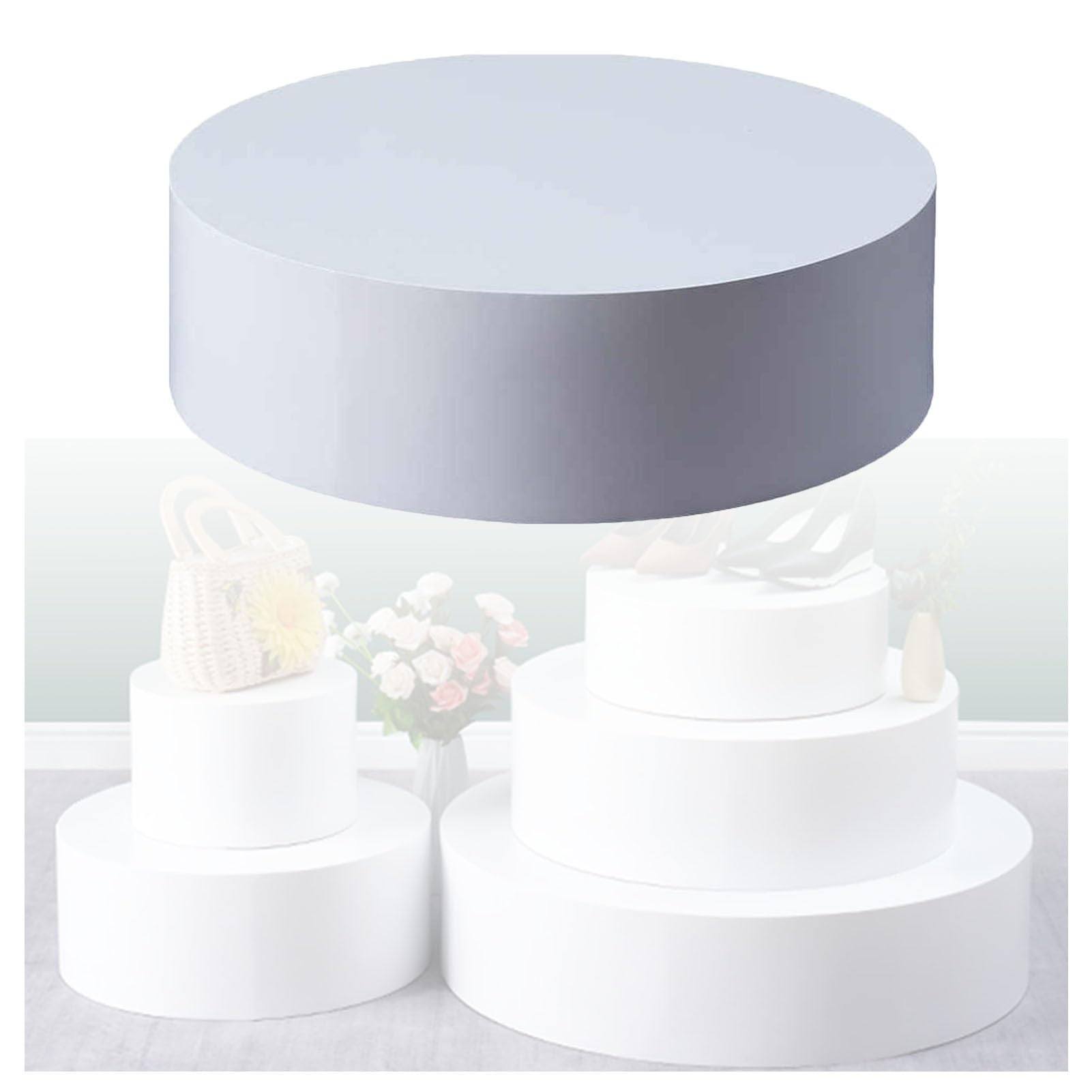 Présentoir rond blanc pour bijoux et accessoires de luxe