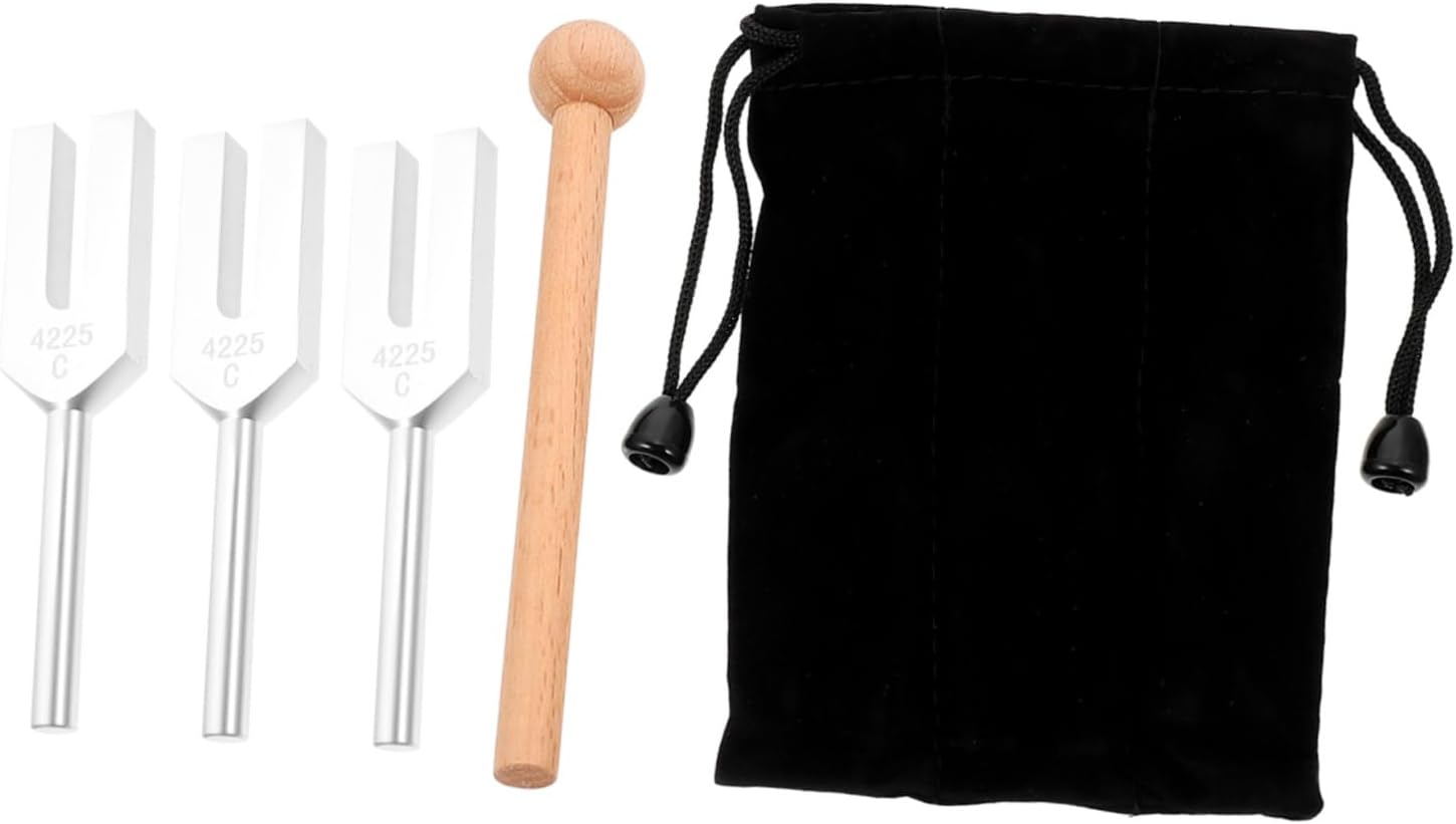 Sosoport Tuning Forks for Chakra Healing Tuning Fork Set Boys and Girls Musical Instruments Therapy Instrument Wooden Hammer
