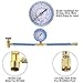 2 Pack BPV31 Piercing Tap Valve Kits Compatible with 1/4, 5/16, 3/8 Inch Outer Diameter Pipes and R134A Air Conditioning Refrigerant Charging Hose with Gauge, Connect to R12/ R22 Port Only