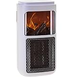 Estufa mini enchufable 400w, estufa efecto llama, estufa con programador