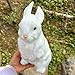 Basuo-9Q 9.25 Inch Plush Rabbit Faux Fur Lifelike Hare Easter Bunny Simulation Toy Home Decoration Gift (White)