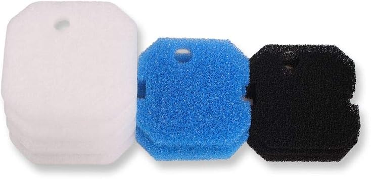 Compatible Foam Filter Pad Set for Eheim Professional 2222/2322 / 2224/2324 4x White Fine Pad, 2x Activated Carbon and 3x Blue Coarse