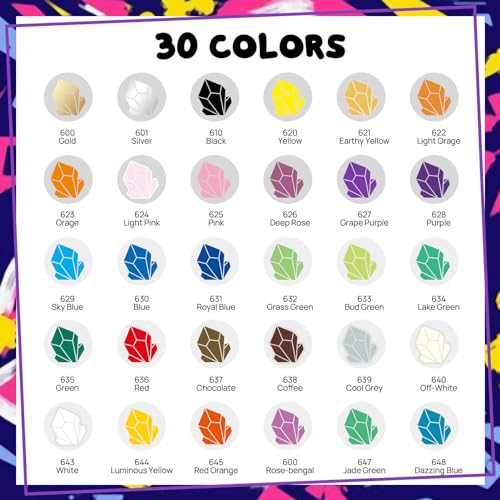 Coogert U1-PM-DT-30 Colors Dual Tip Acrylic Paint Markers,Fine Tip And Brush Tip Permanent Acrylic Paint Pens thumb #5