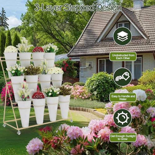 Jardin miniature mobile pour optimiser l'espace avec 12 pots de fleurs - 4