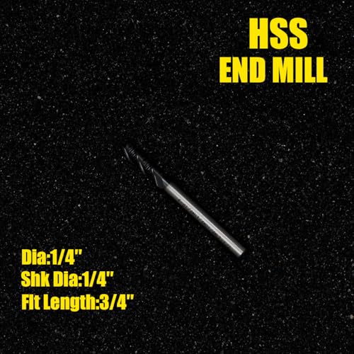 Image of Roughing End Mill JESTUOUS HSS Square Nose 4 Flute Fine Tooth Bit 1 /4 inch Shank Dia. 3 /4 inch Flute Length for Milling Metal Steels,1 Piece