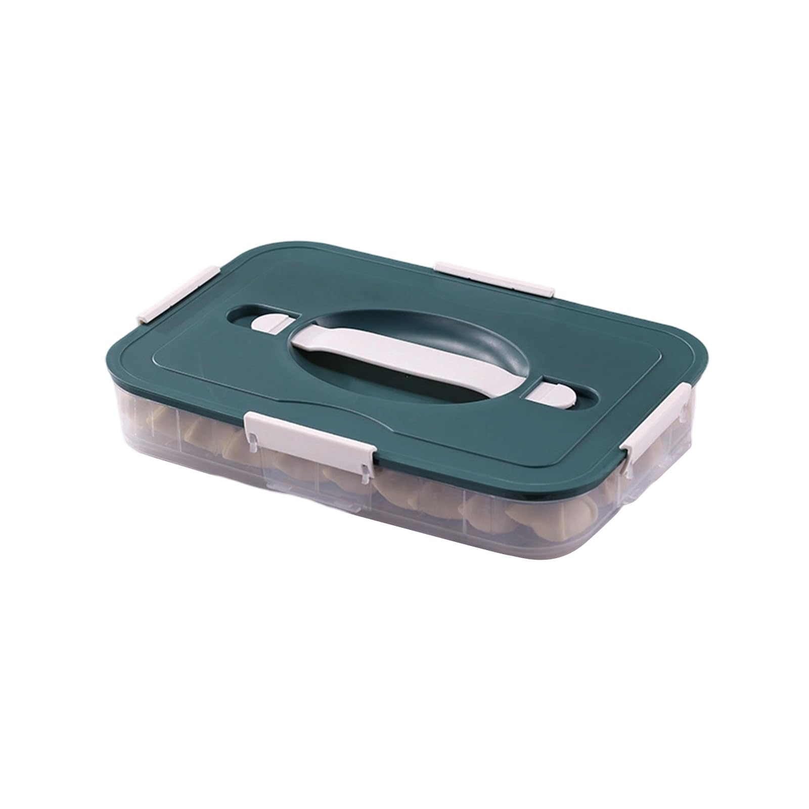 Xjdzineq Antislip Bottom Design Food Storage Holder Container with Secure Closure for Dumplings and Snacks Container