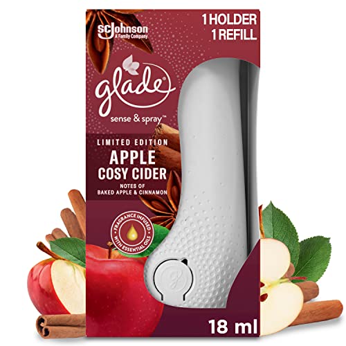 Glade Sense & Spray Holder and Refills, Motion Activated Automatic Room Spray and Odour Eliminator for Home, Relaxing Zen, 1 Starter Pack (1 Holder + 3 x 18ml Refills)