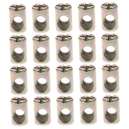 HAWILLOSCH 20pcs Slotted Barrel Nut Cross Furniture Nuts for Chair Assembly Replacement for Beds Tables and Workbenches