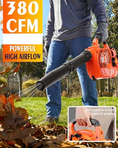 Image of Gas Leaf Blower 26cc, 2-Cycle, Handheld, Orange