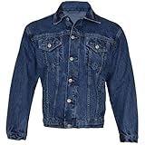 Men’s Denim Jacket - Classic Trucker Jean Jacket for Men | Vintage Western Style | Casual Workwear Coat with Pockets | Heavy Duty Button-Down Outerwear (Blue-S)