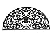Rubber Scroll Doormat Half Moon Mat, Indoor Outdoor Entrance Mat, Low Clearance, Functional and Easy to Clean, Wrought Iron Scroll Design
