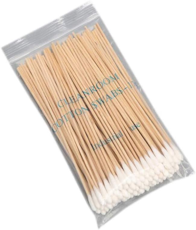 PRETTYGAGA 6 inches Long Cotton Swabs with Wood Handles for Gun Cleaning Pack of 100