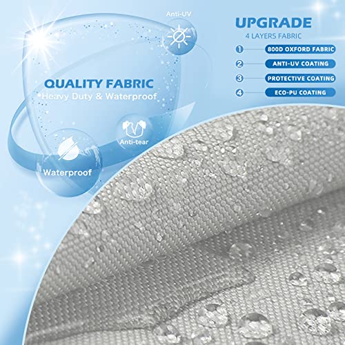 Solim Trailerable 800D Pu Heavy Duty Pontoon Boat Cover, 19-21Ft Waterproof Oxford Marine Grade Uv Resistant Polyester Canvas Cover, Boat Cover For Pontoon With 14 Adjustable Tie Down Straps, Gray #TOP1