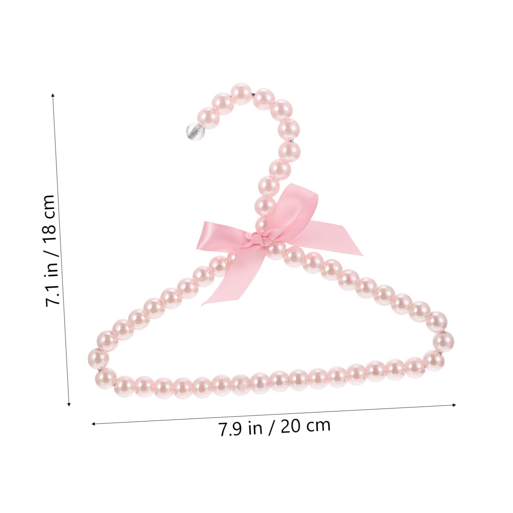 5 grucce appendiabiti per animali domestici – Appendiabiti leggero per cani con design con fiocco di perle per una nazione ordinata – perfetto per appendere abbigliamento per animali domestici in rosa