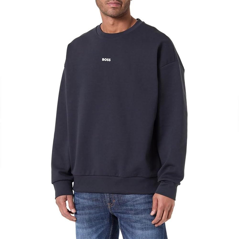 BOSS Mens Stenson Sweatshirt, Dark Blue, L UK