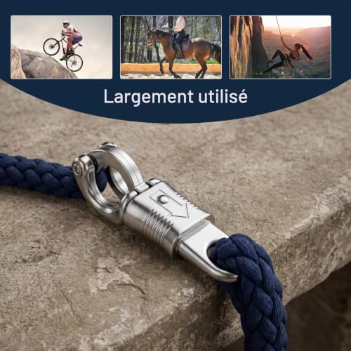 ULTECHNOVO Mousqueton Anti-Panique À Œil Fixe 102 mm Boucle À Dégagement Rapide Pour Paracorde Crochet D’Équitation Pour Entraînement En Extérieur 1 Pièce – vue 8